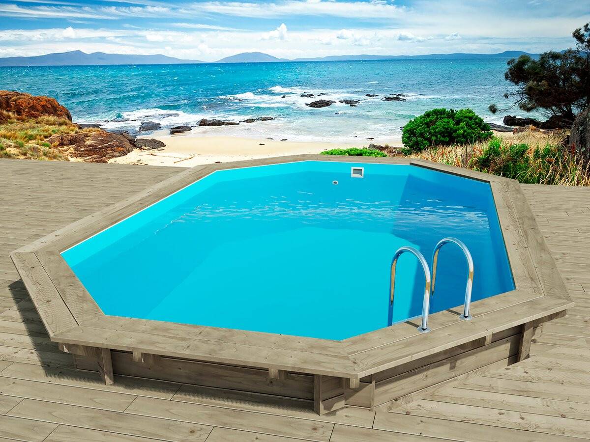 Piscine Bois " Florida 130 " - 6.57 X 4.57 X 1.31 M + Pompe à Chaleur 6 Kw/h Inverter "powerline By Hayward" - Noir -habitat Et Jardin - Image 3