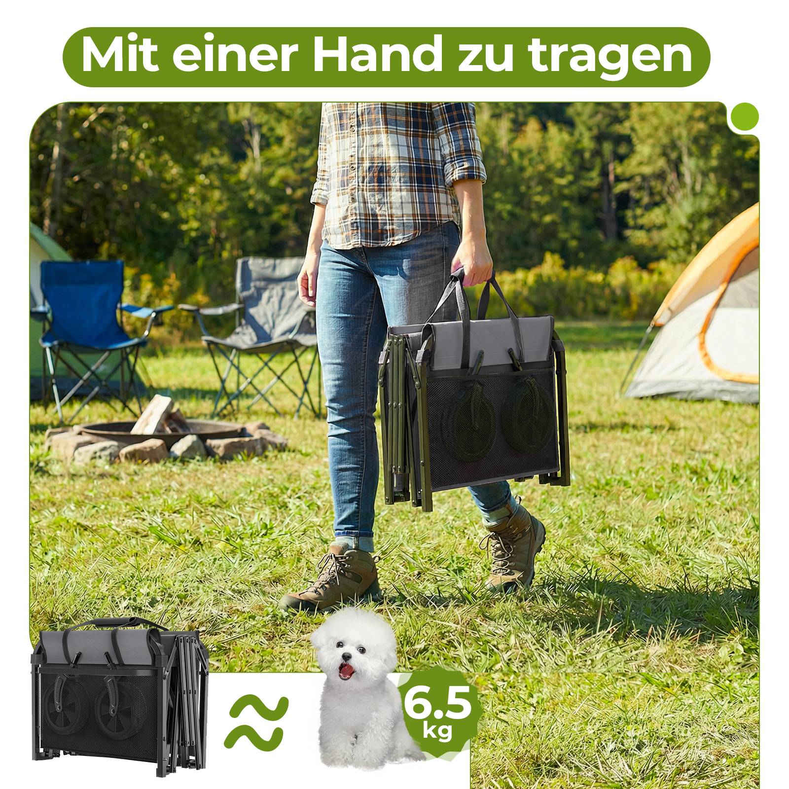 ComfortXL - Chariot pliable en acier pour courses camping et jardin charge 100 kg 74 x 46 x 96,5 cm noir - ComfortXL Outdoor Living - Image 4