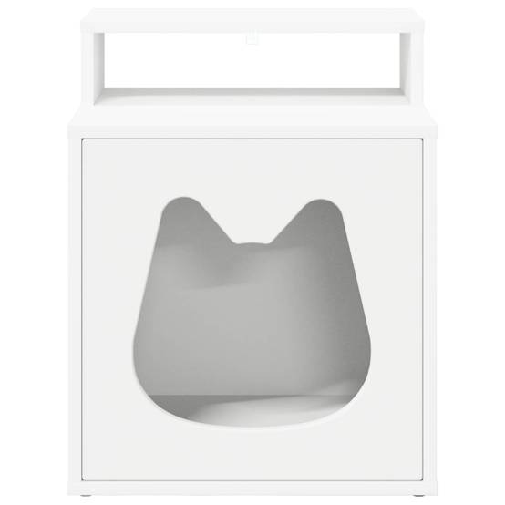 Maison pour chat bois d'ingénierie blanc 42.5 x 40 x 53.5 cm - PANGIVO - Image 5