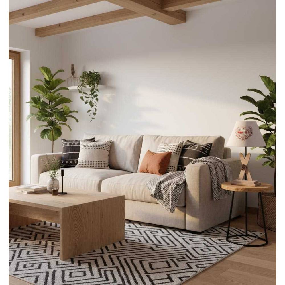 Aubry Gaspard - Lampe avec pied en bois décor ski - Image 2