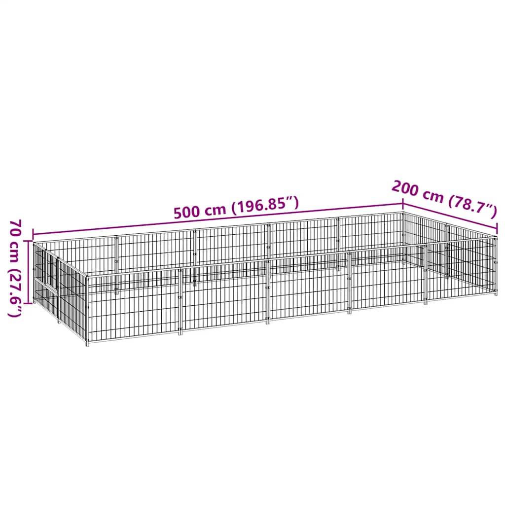 Vidaxl - Chenil Argenté 10 m² Acier vidaXL 3082121 - Image 3