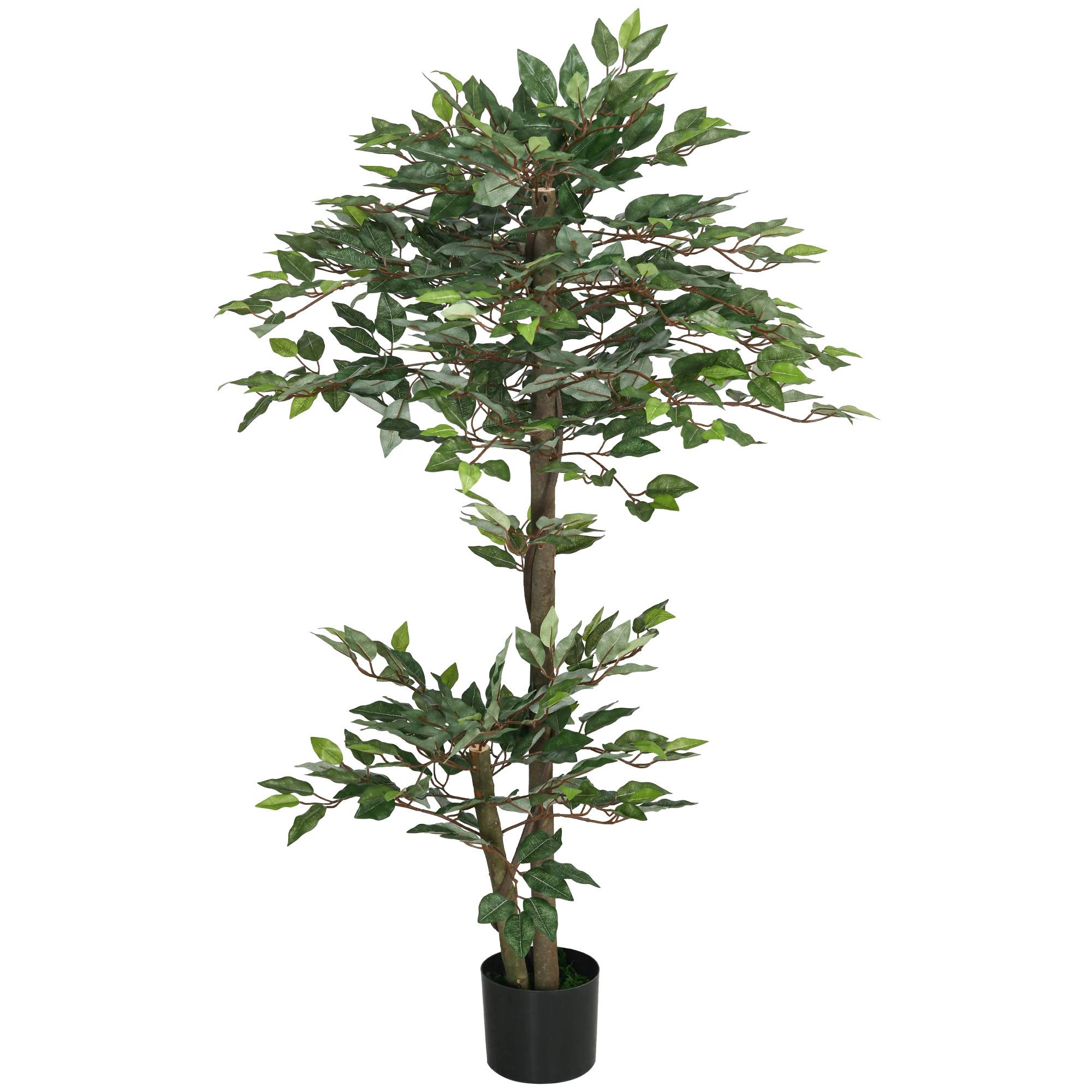 Arbre Artificiel Plante Artificiel ficus Hauteur 1,5 m Tronc Branches Liane Lichen Feuilles Grand réalisme Pot Inclus - Image 2
