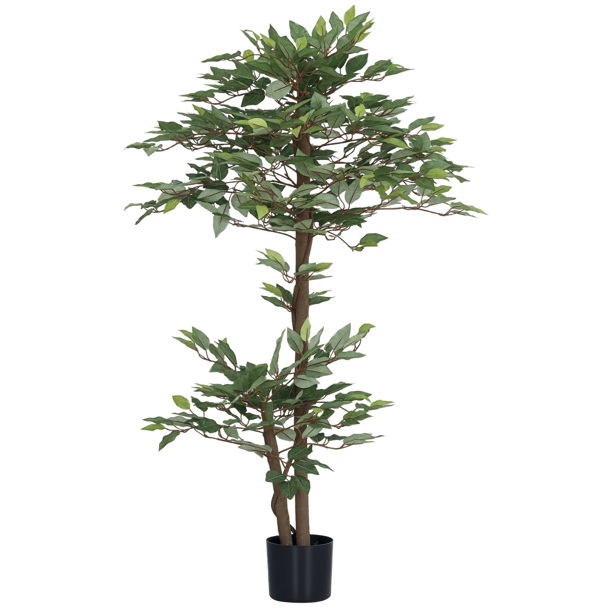 Arbre Artificiel Plante Artificiel ficus Hauteur 1,5 m Tronc Branches Liane Lichen Feuilles Grand réalisme Pot Inclus - Image 1