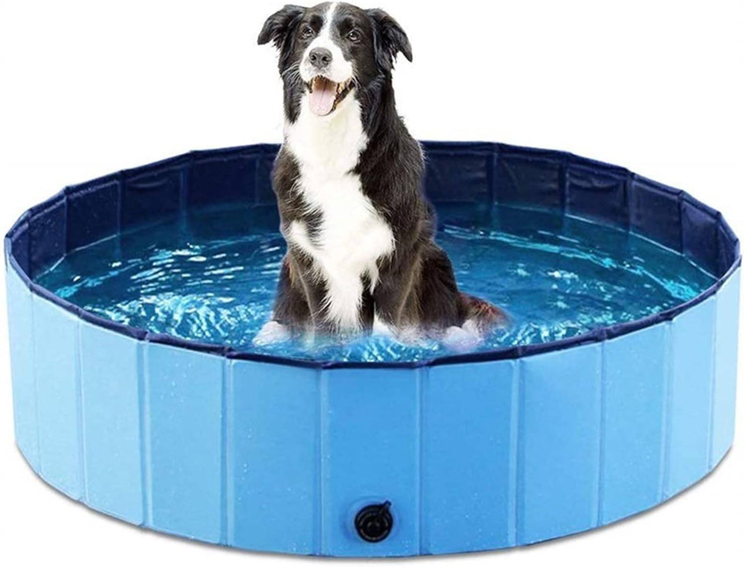 Piscine pour chien,Baignoire pliable de compagnie, piscine extérieure pliable pour chiens, chats, enfants, antidérapante, bleue, 100 x 30 cm-Lytech - Image 7