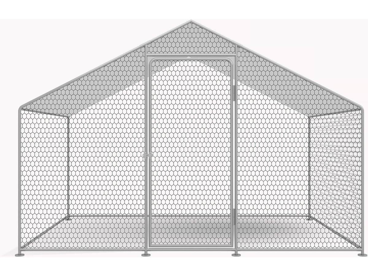 Enclos à Poules 6 M² Parc Grillagé 2 X 3 X 2 M Acier Galvanisé -habitat Et Jardin - Image 4