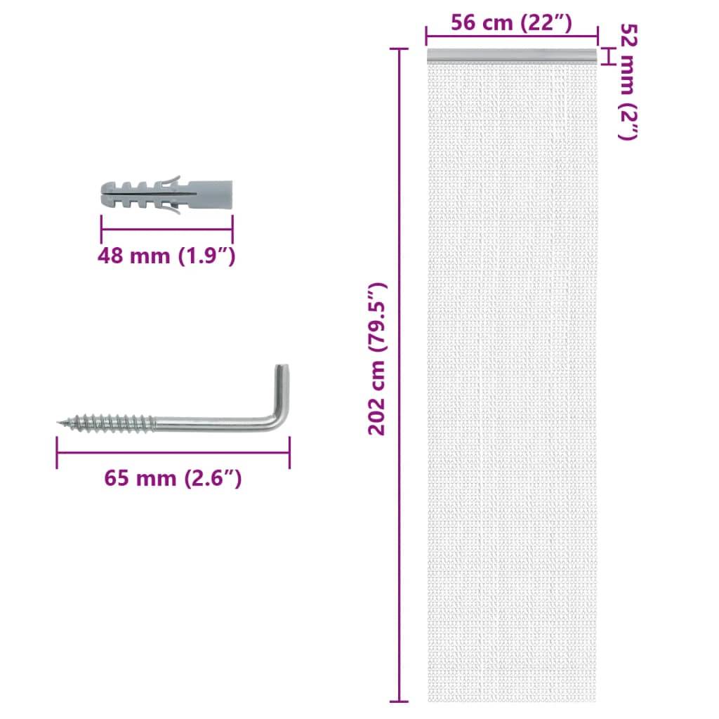 Moustiquaire - Filet de protection de porte à chaîne 56x202 cm aluminium MC101 - Image 5