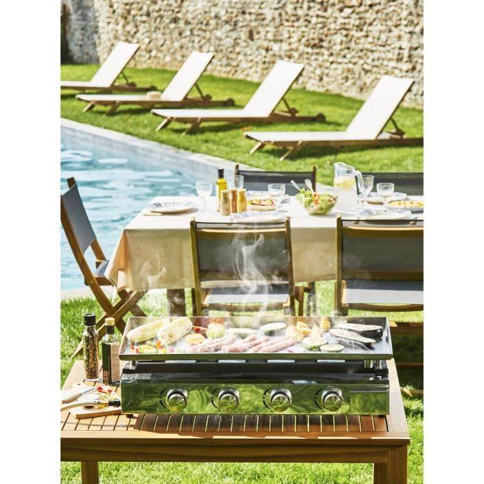 Plancha A Gaz - 4 Feux - Brasilia - Tout Inox - Surface Cuisson - Xxl - 84 X 34 Cm - Image 3