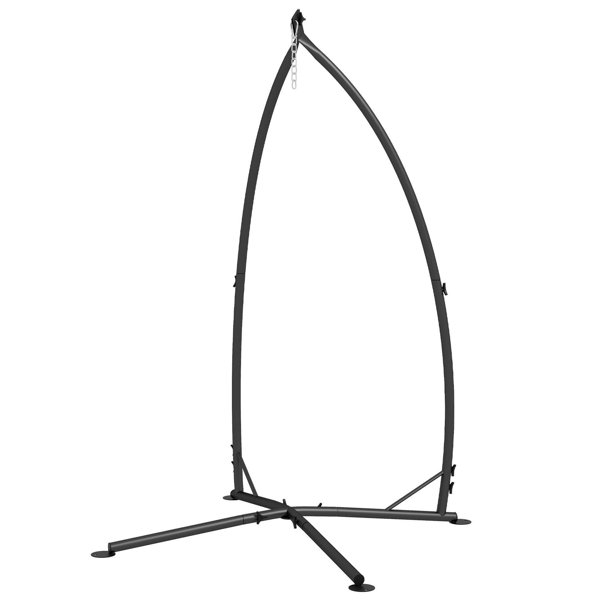 Support pour Fauteuil Suspendu - Pied Fauteuil Suspendu, hauteur 215 cm - Charge Max. recommandée 130 Kg, métal noir - Image 2