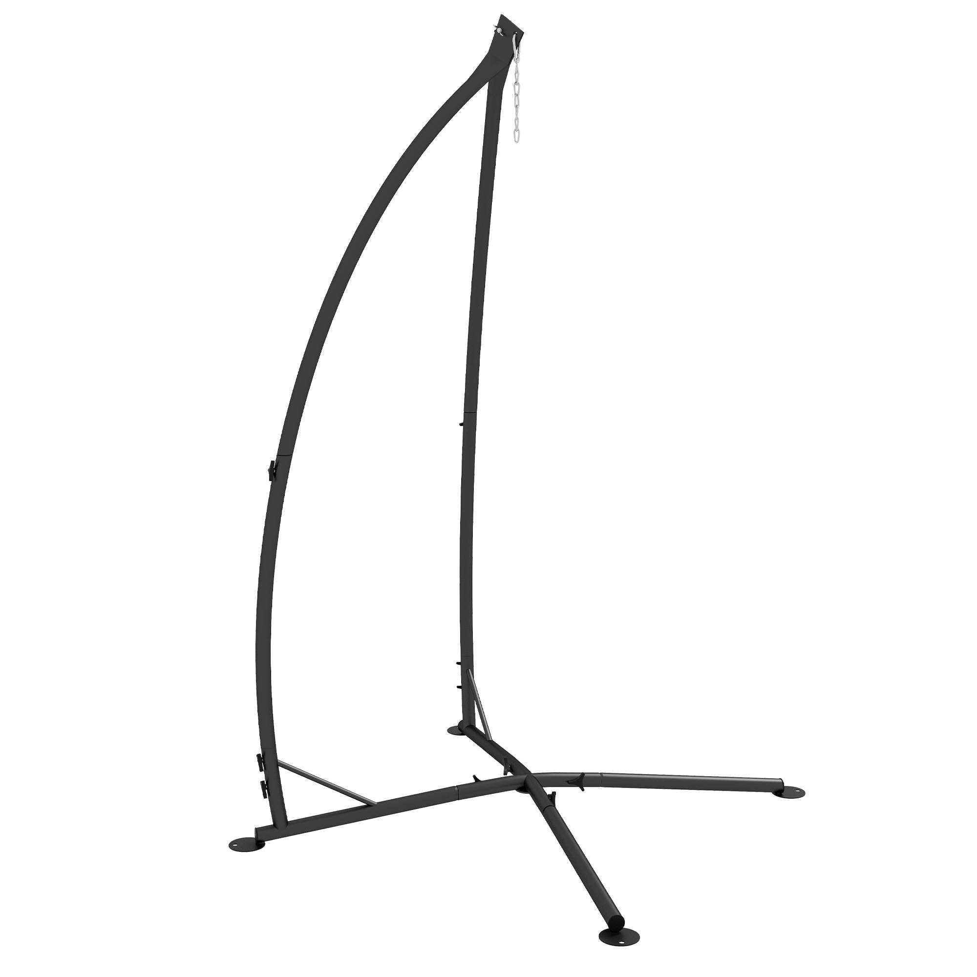 Support pour Fauteuil Suspendu - Pied Fauteuil Suspendu, hauteur 215 cm - Charge Max. recommandée 130 Kg, métal noir - Image 1