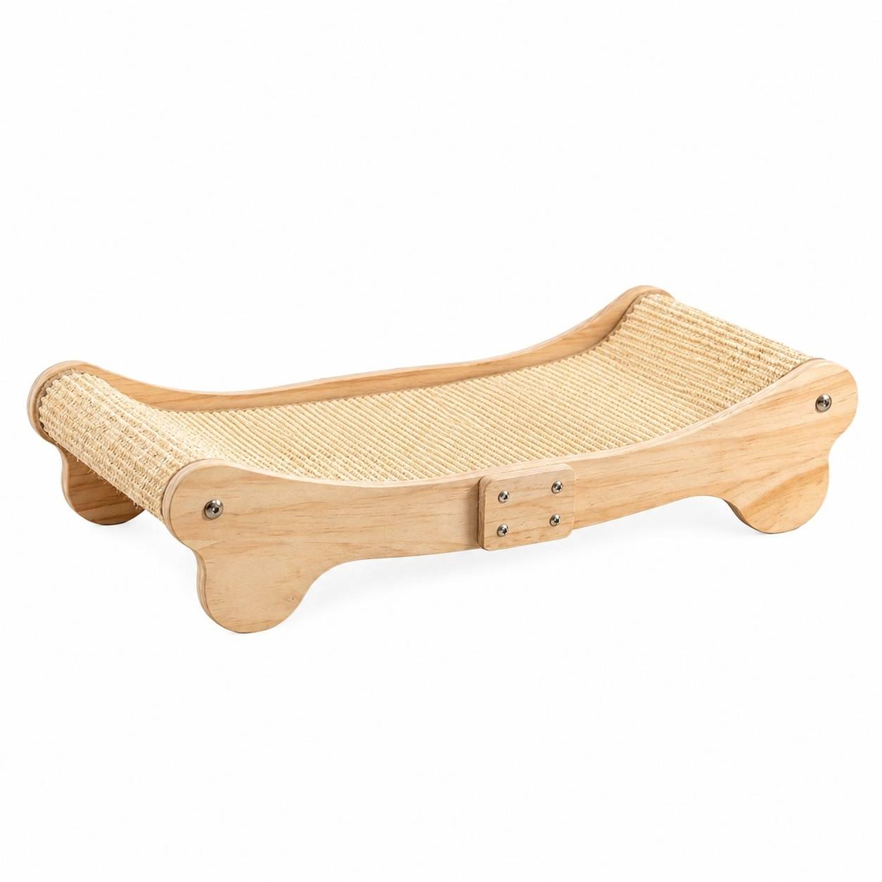 Lit de Chat Griffoir en Sisal et Bois Massif Design Ergonomique 3 en 1 pour Dormir et Griffer - Image 1