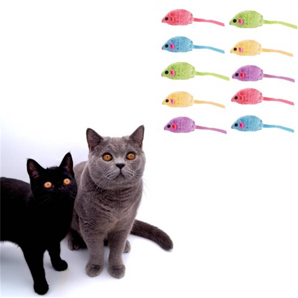 Jeu de 10 souris peluche pour chats DtopbuyAge