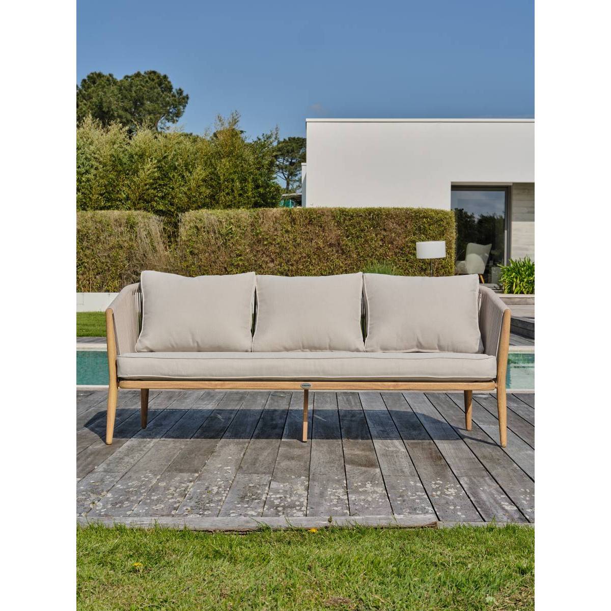 Dcb Garden - Salon de Jardin 5 Places "Ibarra" 190cm Naturel & Écru - Image 8