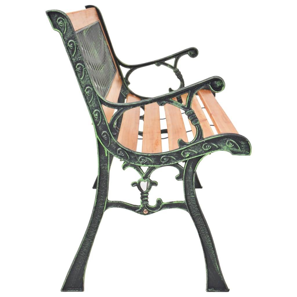 ComfortXL - Banc de jardin bois sapin massif et fonte aménagement extérieur détente 116cm brun - ComfortXL Outdoor Living - Image 3