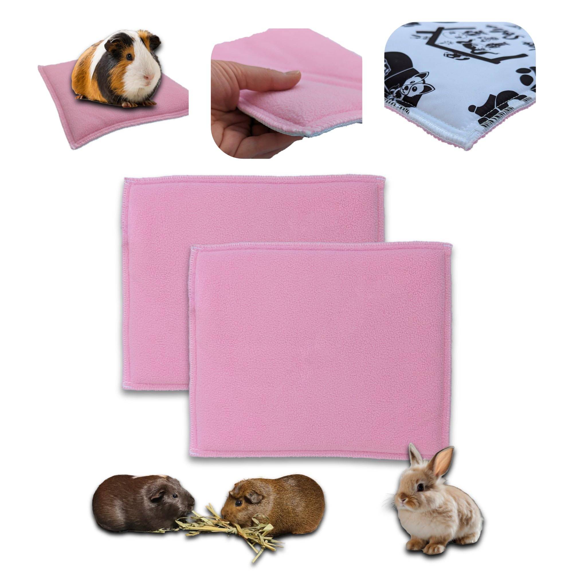 Lot de 2 Coussin Polaire pour Cochon d'Inde et Lapin Epais  30 x 26 cm  - Absorbant et Confortable - Neo Solvo - Image 1