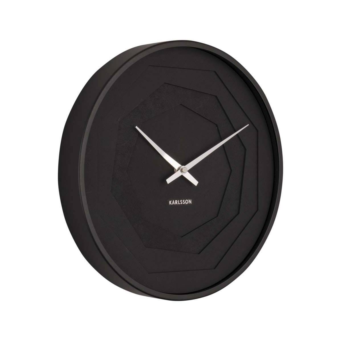 Karlsson - Horloge ronde en bois Origami 30 cm Noir - Image 1