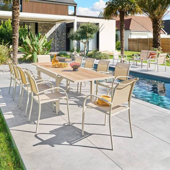 Hesperide - Table de jardin 10 places Piazza extensible argile - Hespéride - Image 7