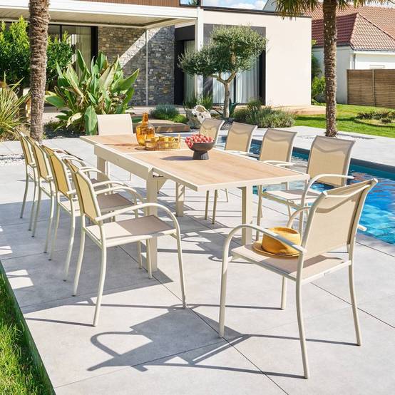 Hesperide - Table de jardin 10 places Piazza extensible argile - Hespéride - Image 8