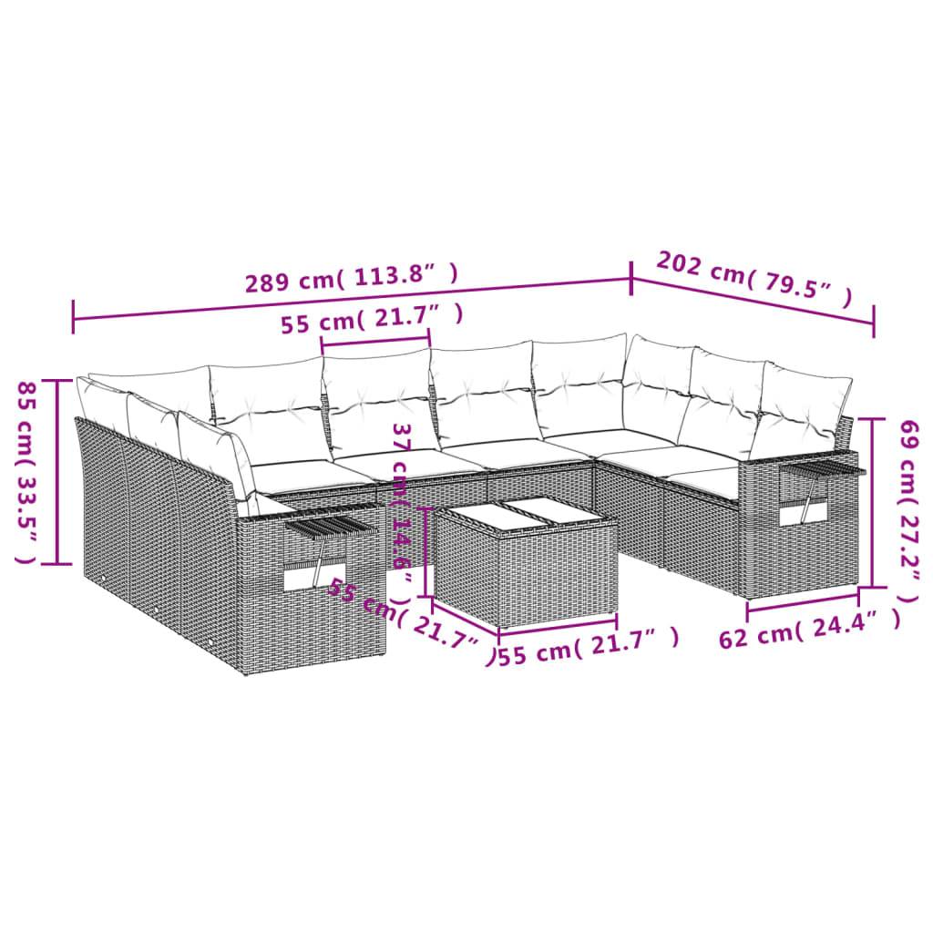 ComfortXL - Salon de Jardin Poly Rotin Modulable 10 Pièces avec Accoudoirs et Tablettes pour Extérieur Beige – ComfortXL Outdoor Living - Image 8