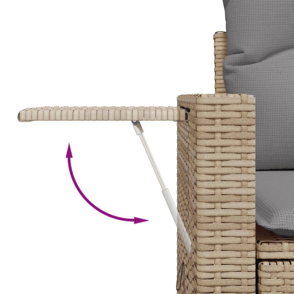 ComfortXL - Salon de Jardin Poly Rotin Modulable 10 Pièces avec Accoudoirs et Tablettes pour Extérieur Beige – ComfortXL Outdoor Living - Image 6