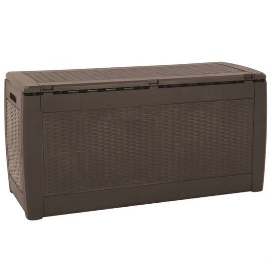 Boîte de stockage de jardin marron 119 x 48 x 60 cm polypropylène - Image 3