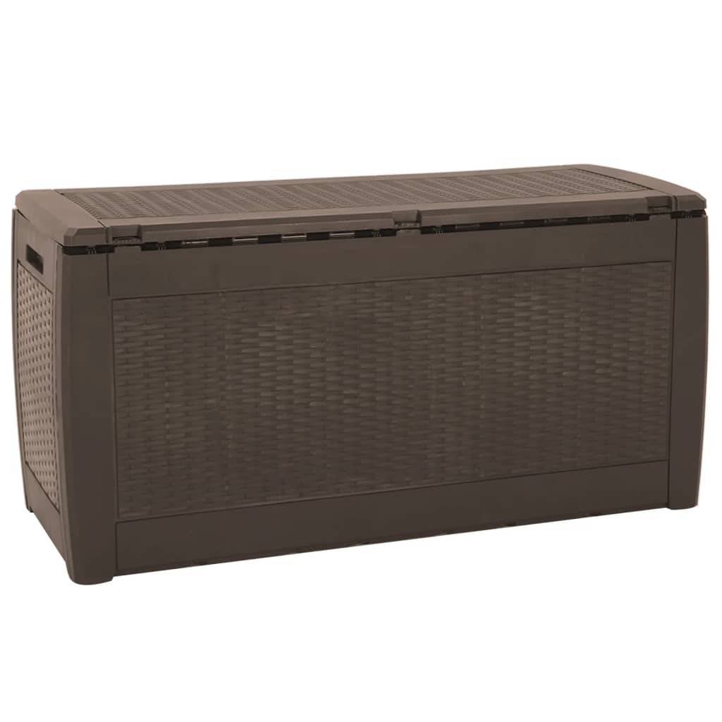 Boîte de stockage de jardin marron 119 x 48 x 60 cm polypropylène - Image 3