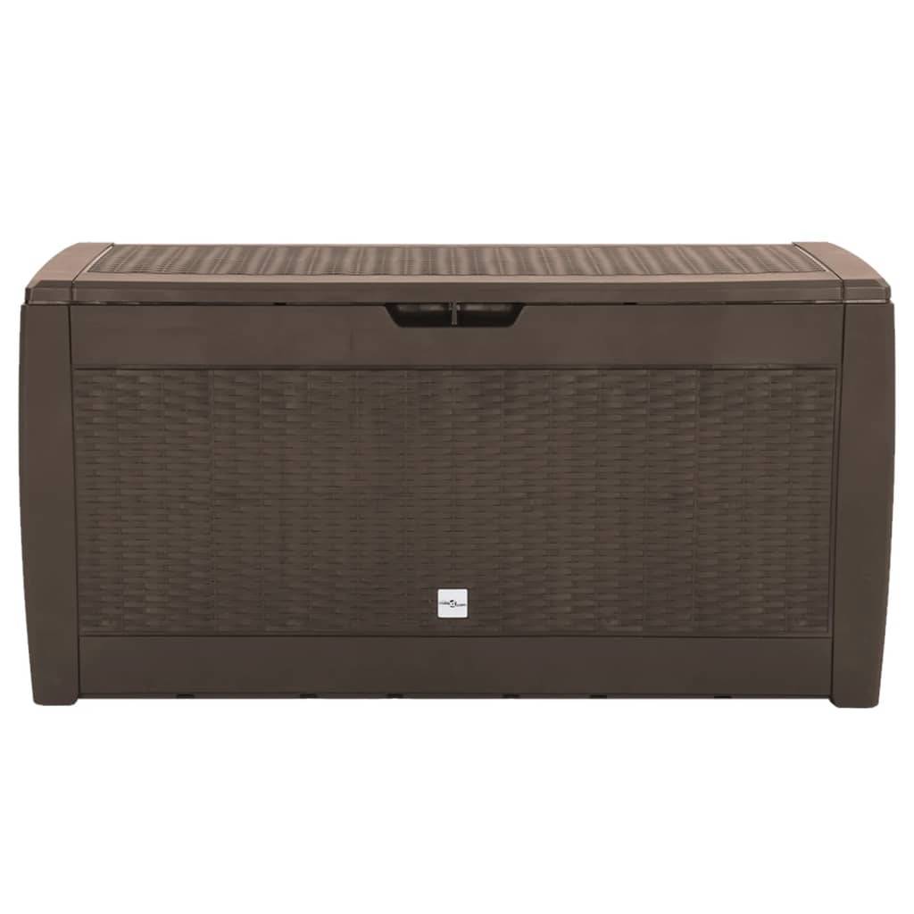 Boîte de stockage de jardin marron 119 x 48 x 60 cm polypropylène - Image 2