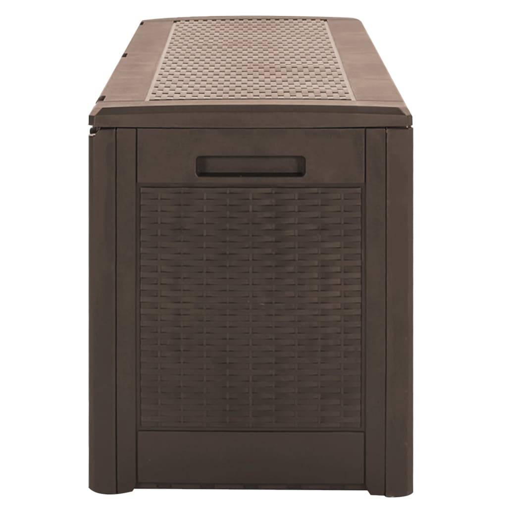 Boîte de stockage de jardin marron 119 x 48 x 60 cm polypropylène - Image 5