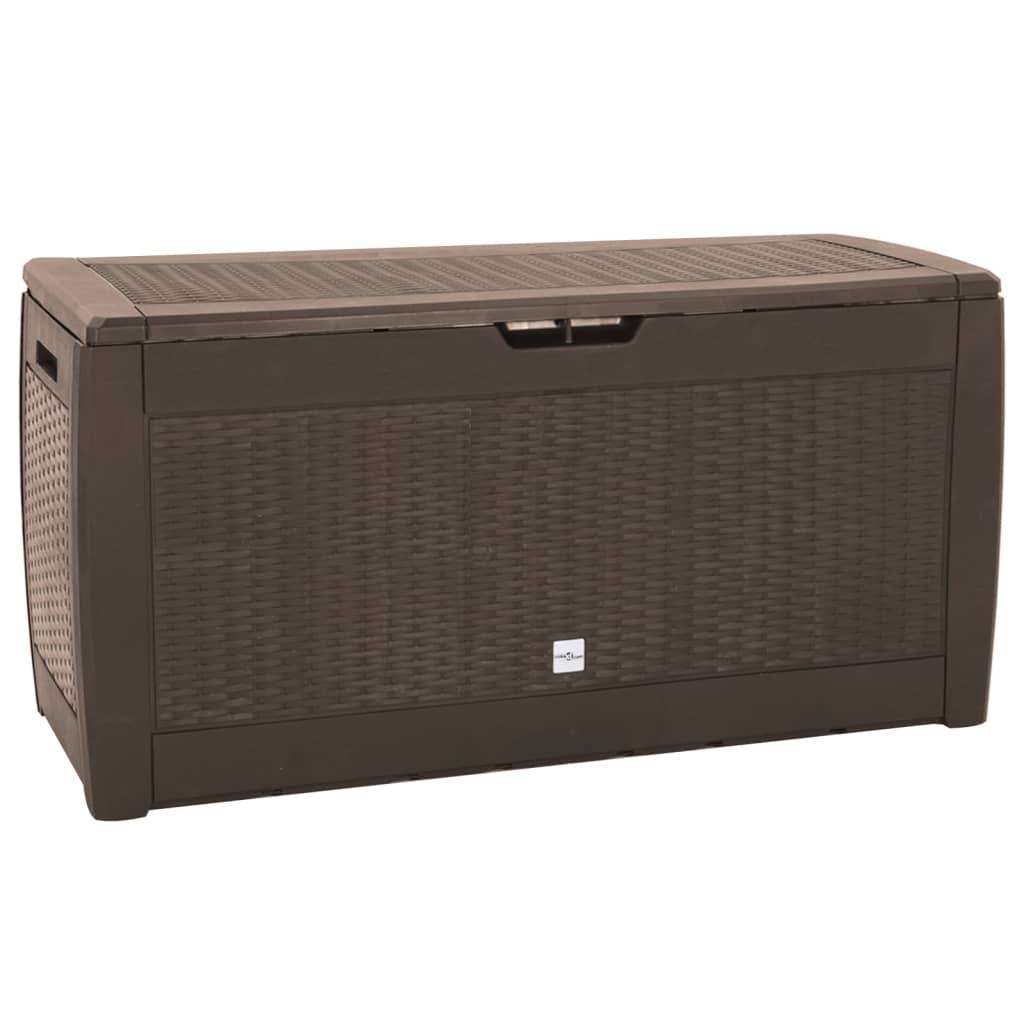 Boîte de stockage de jardin marron 119 x 48 x 60 cm polypropylène - Image 1