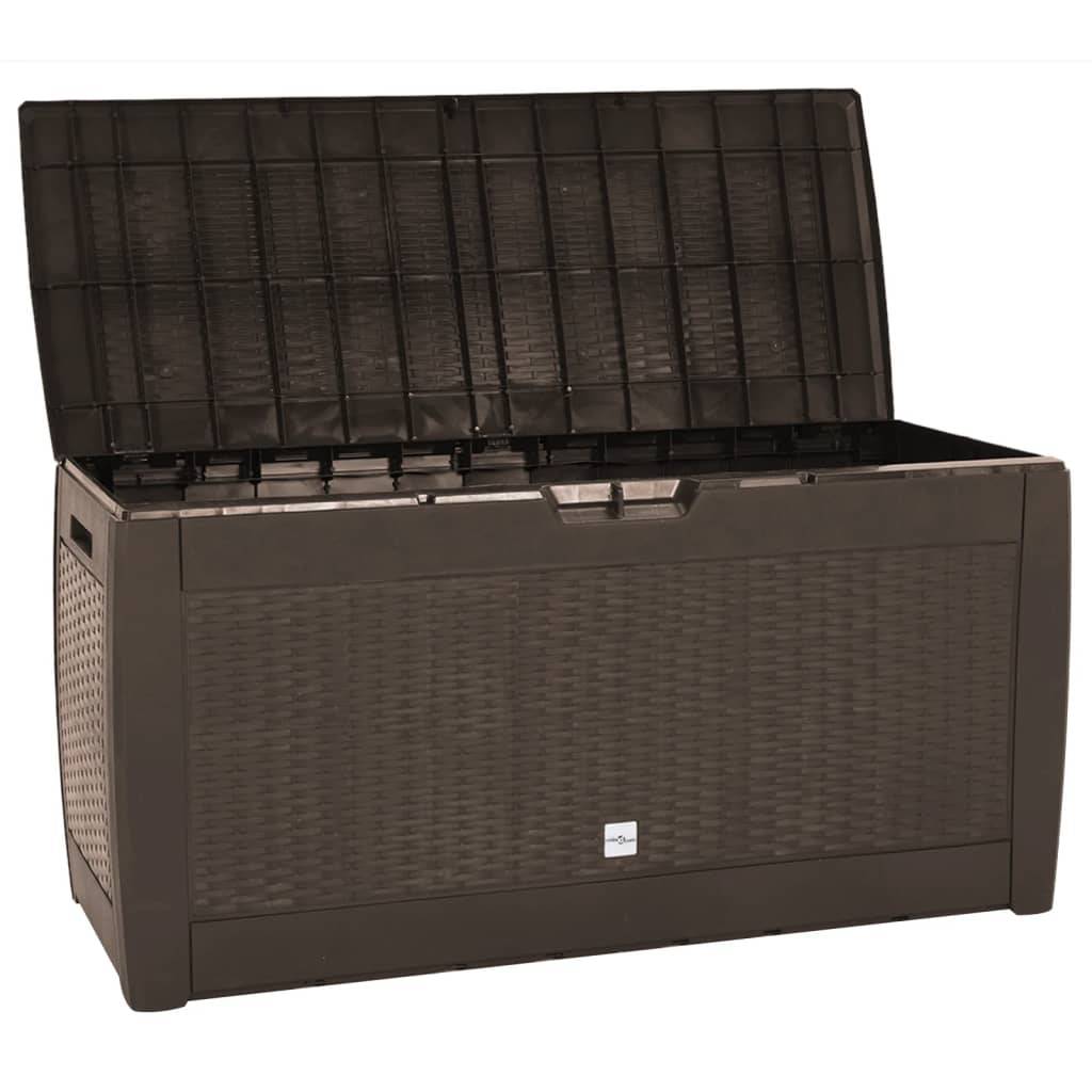 Boîte de stockage de jardin marron 119 x 48 x 60 cm polypropylène - Image 4