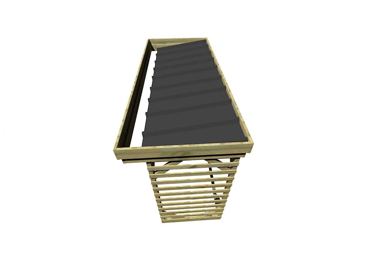 Abri Français - ABRI Bûches en Bois - 4,1m2 - 3,15x1,31m - Pin Sylvestre traité Autoclave - Surface Int : 2,8m2 / 4 stères / Abri Français - Image 5