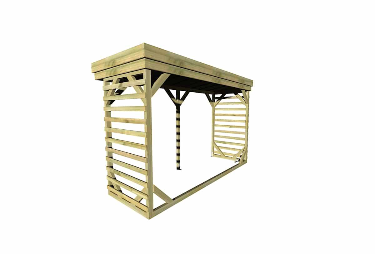 Abri Français - ABRI Bûches en Bois - 4,1m2 - 3,15x1,31m - Pin Sylvestre traité Autoclave - Surface Int : 2,8m2 / 4 stères / Abri Français - Image 4