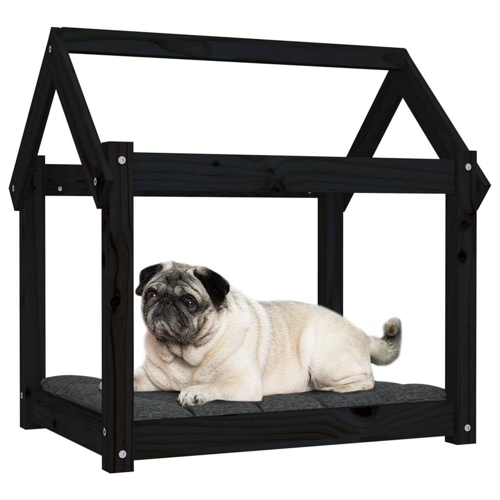 Vidaxl - Lit pour chien Noir 71x55x70 cm Bois de pin solide vidaXL 822206 - Image 5