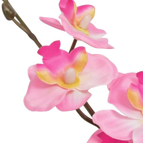 Plante artificielle orchidée polyester et plastique rose 9.5 x 9.5 x 30 cm - PANGIVO - Image 2