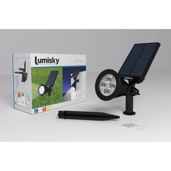 Lumisky - Spot solaire extérieur étanche - LUMISKY - 4 LEDs blanches - 200 Lm - Tete pivotante a 90°C - Image 4