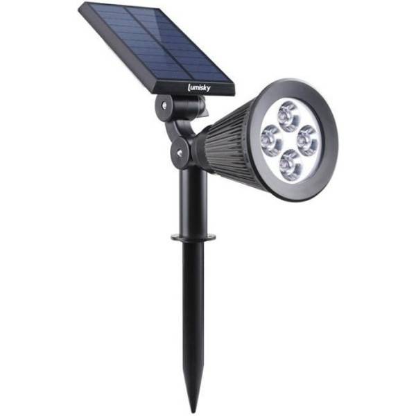 Lumisky - Spot solaire extérieur étanche - LUMISKY - 4 LEDs blanches - 200 Lm - Tete pivotante a 90°C - Image 1