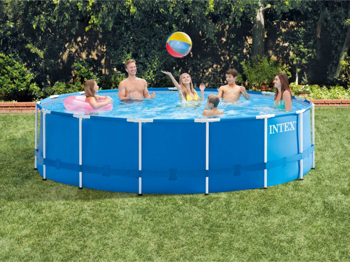Kit piscine tubulaire Intex Metal Frame ronde 4,57 x 1,22 m + 6 cartouches de filtration - Image 2