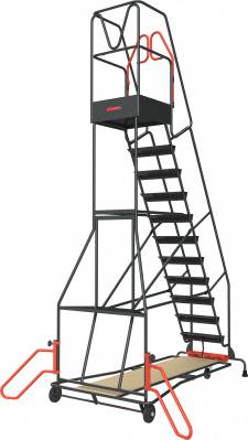 Escabeau de rayonnage 12 marches à immobilisation automatique 150 kg - FIMM - 830008817 - Image 2