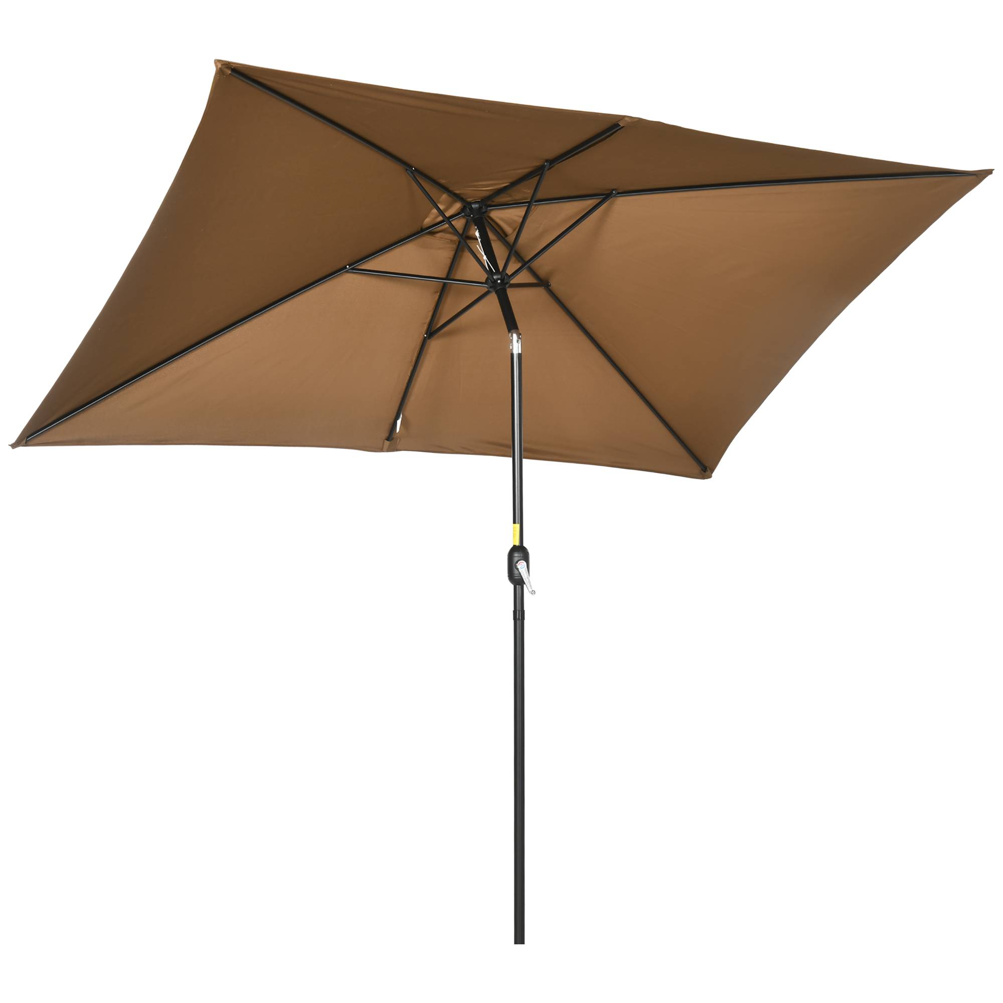 Parasol inclinable rectangulaire protection solaire toile polyester 180 g/m² 2,94x1,98x2,55m marron fr343 - Image 1
