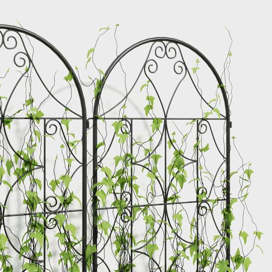Lot 2 Treillis Métal Jardin Tuteur pour Plantes Grimpantes 50x150cm Noir - ComfortXL Outdoor Living - Image 7