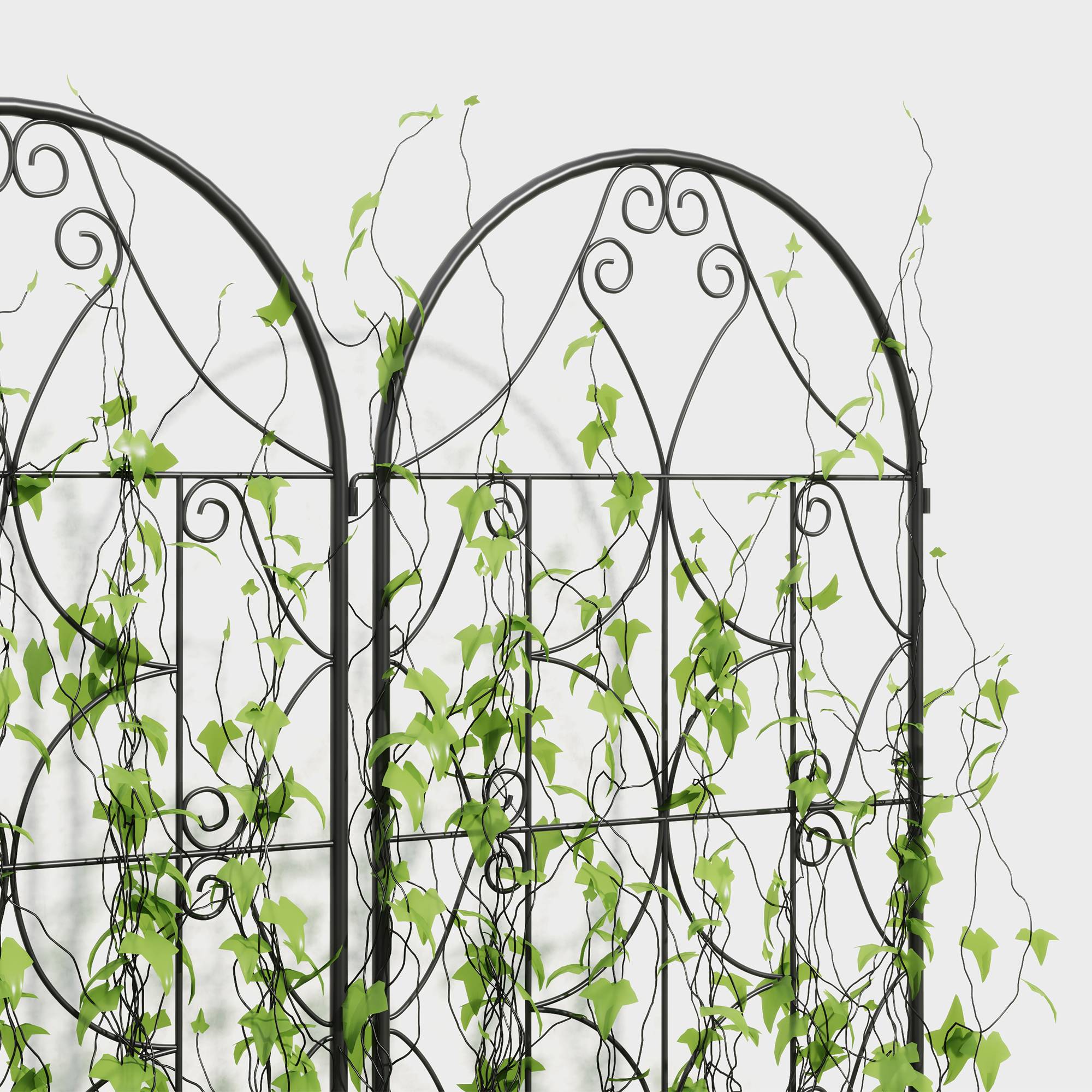 Lot 2 Treillis Métal Jardin Tuteur pour Plantes Grimpantes 50x150cm Noir - ComfortXL Outdoor Living - Image 7