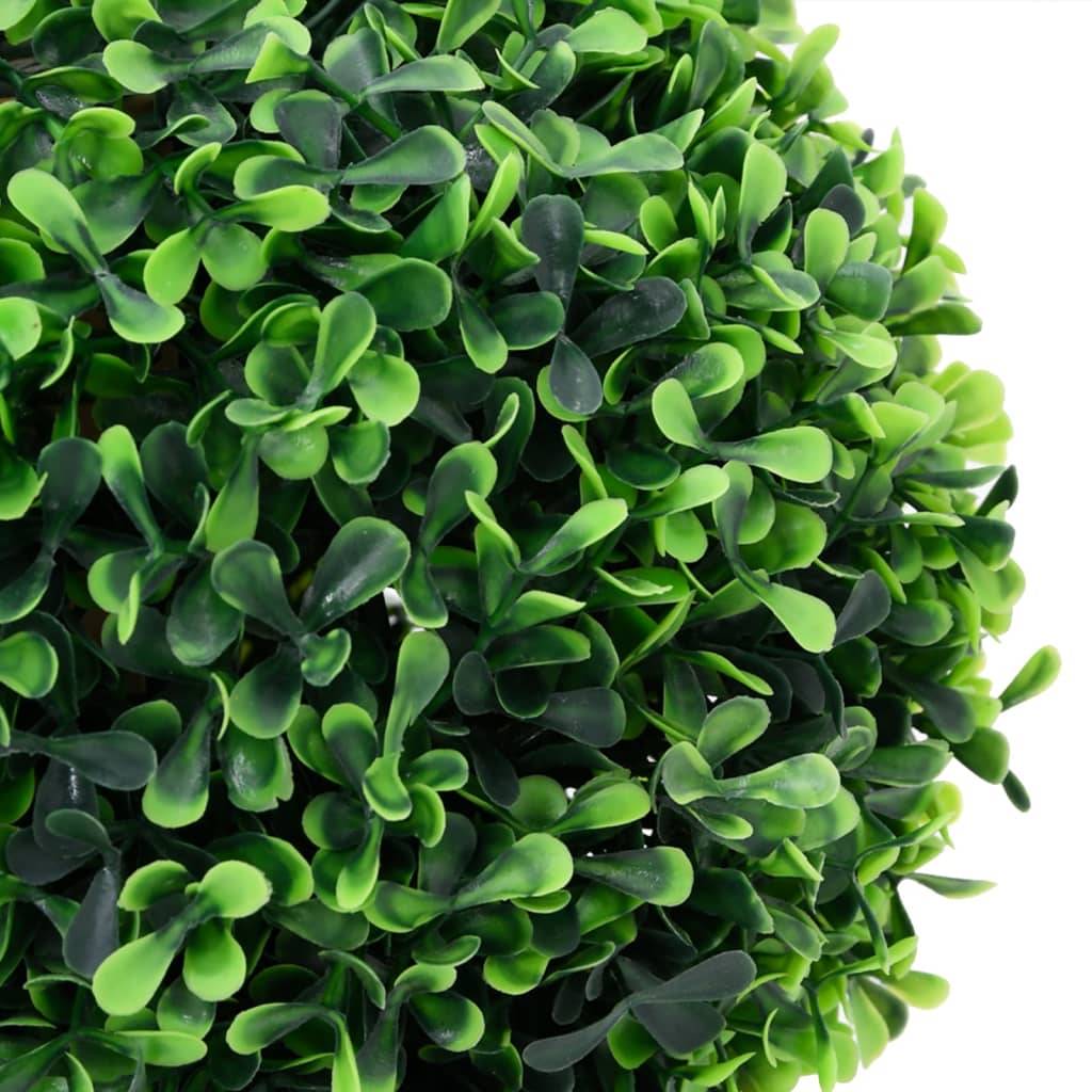 Plantes de buis artificiel polyéthylène vert 23.5 x 23.5 x 32 cm - PANGIVO - Image 4