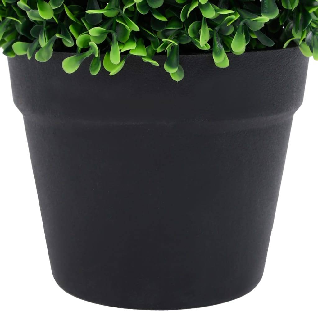 Plantes de buis artificiel polyéthylène vert 23.5 x 23.5 x 32 cm - PANGIVO - Image 5