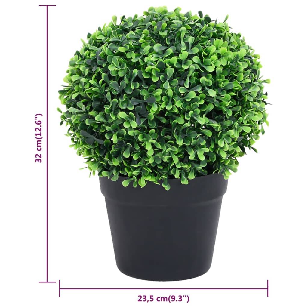 Plantes de buis artificiel polyéthylène vert 23.5 x 23.5 x 32 cm - PANGIVO - Image 6
