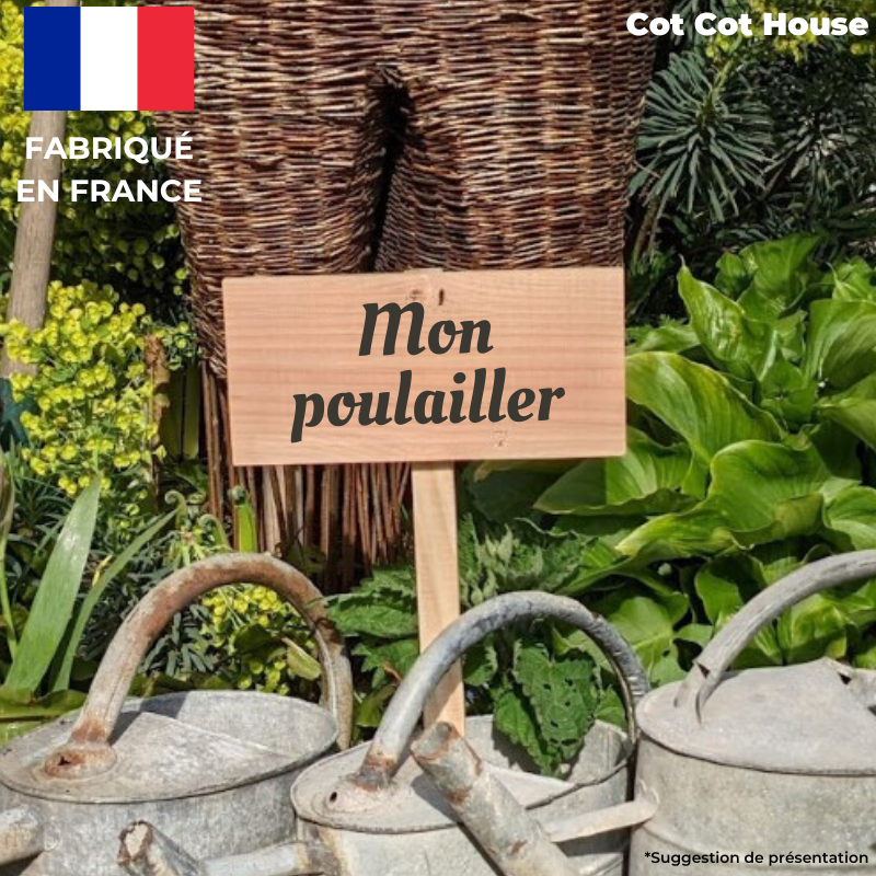 Pancarte en bois gravée extérieur déco - 12 - « mon poulailler » - Cot Cot House - Image 1