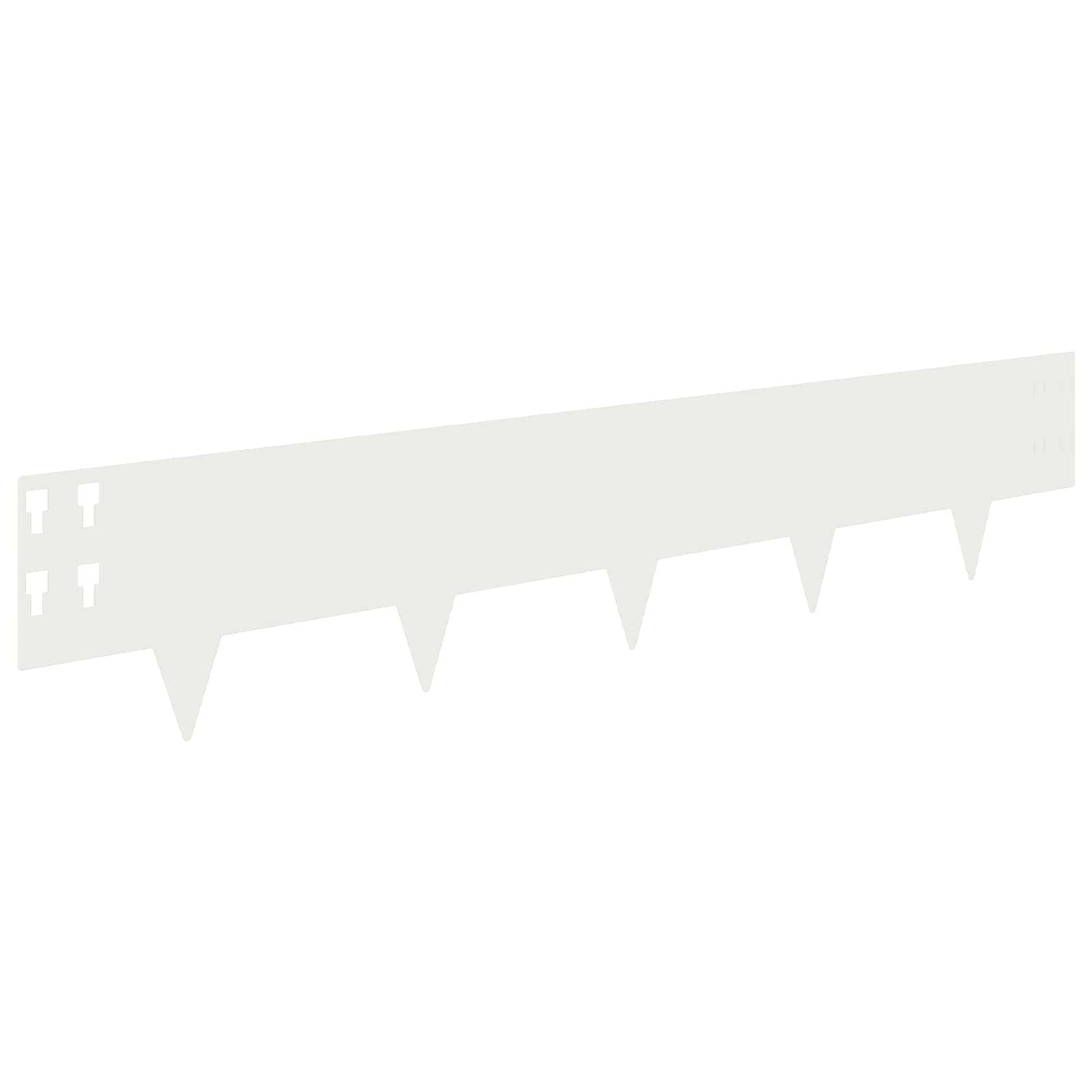 Bordure de pelouse acier aménagement jardin séparation nette 30 pcs 100x20 cm Blanc - ComfortXL Outdoor Living - Image 6