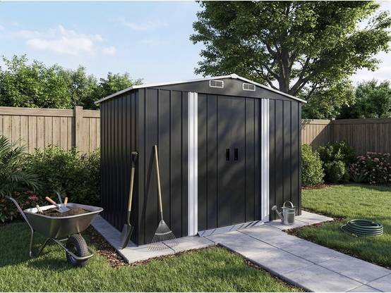 Abri De Jardin Métal "boston" - 5,29 M² (4,76 M2 Au Sol)- Gris -habitat Et Jardin - Image 2