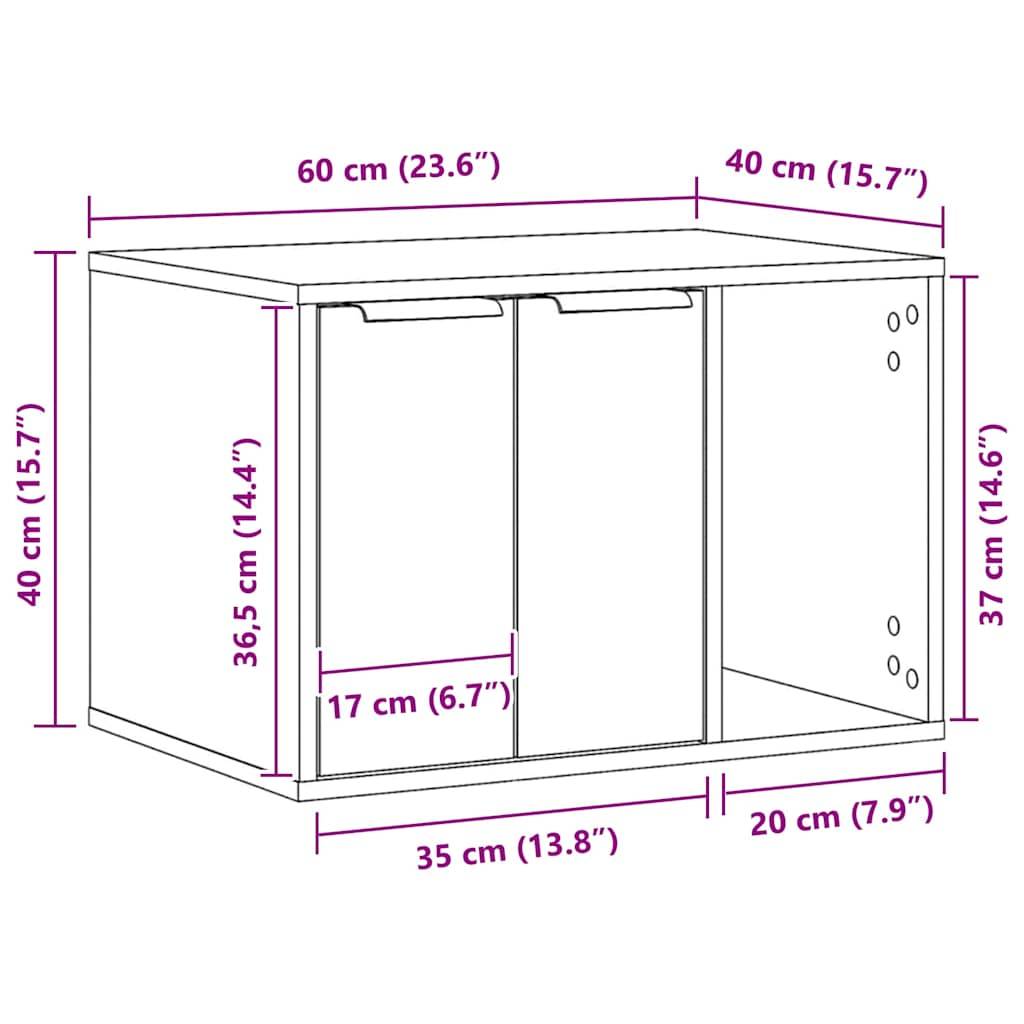 Vidaxl - Meuble de bac à litière pour chat vieux bois bois d'ingénierie vidaXL 857731 - Image 3