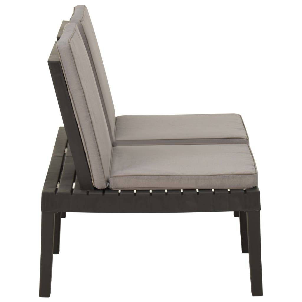 Maison Chic - Banc de salon de jardin | Banquette De Jardin | Banc Extérieur avec coussin Plastique Gris Maison Chic - Image 4