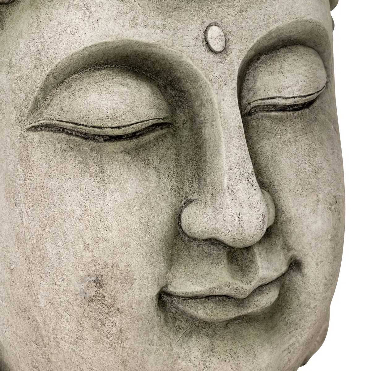 Statue Déco Extérieure "Tête de Bouddha" 60cm Gris - Image 2