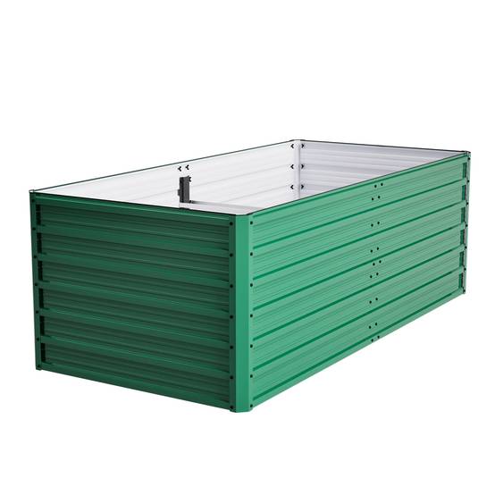 Carré potager surélevé métal jardin terrasse fond ouvert 190x90x64cm vert - ComfortXL Outdoor Living - Image 8